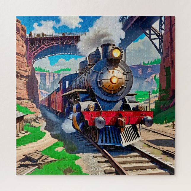 Vintage Dampflokomotive in einem Landschaftlichen  (Vertikal)