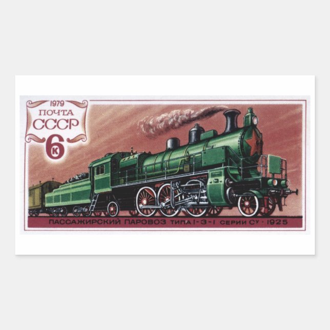 Vintage Dampflokomotive Rechteckiger Aufkleber (Vorderseite)