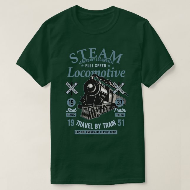 Vintage Dampflokomotive T-Shirt (Design vorne)