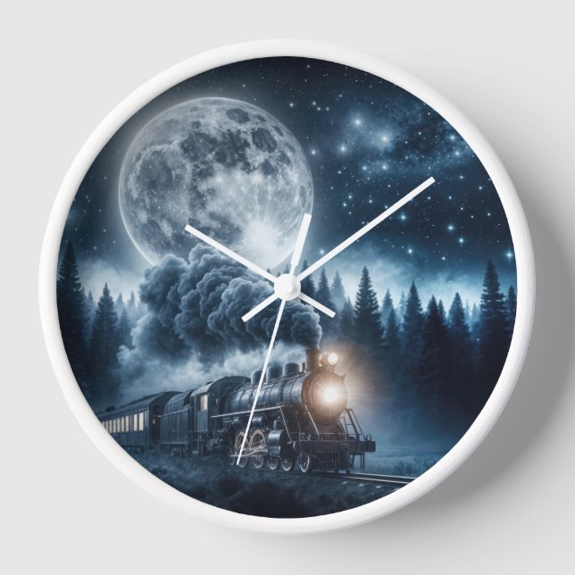 Vintage Dampflokomotive Uhr (Vorderseite)