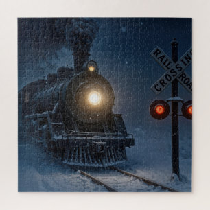 Vintage-Dampfmaschine Lokomotive im Winter