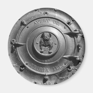 Vintage Dampftraktorfront. Magnet