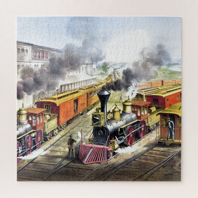 Vintage Dampfzüge - Reise - Illustration Art (Vertikal)