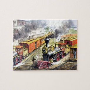 Vintage Dampfzüge - Reise - Illustration Art