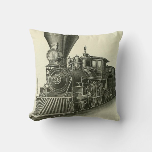 Vintage Dampfzuglokomotive Kissen (Vorderseite)