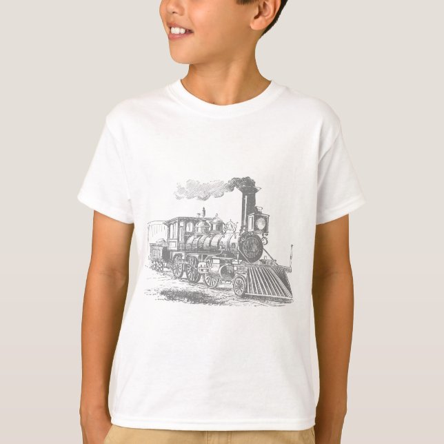Vintage Dampfzuglokomotive T-Shirt (Vorderseite)