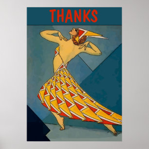 Vintage Dancer, MERCI, modifier le texte Poster
