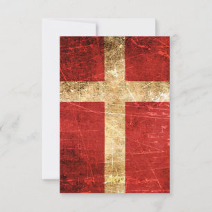 Vintage dänische Flagge gekratzt und abgetragen