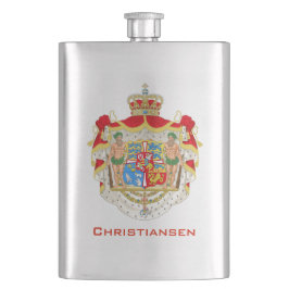 Vintage dänische Königliche Wappen Dänemarks Flachmann