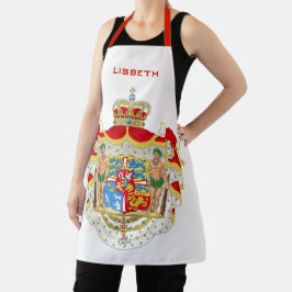 Vintage dänische Königliche Wappen Dänemarks Schürze
