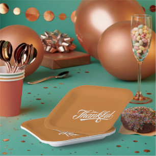 Vintage dankbares Erntedankfest Herbst Geschenk Pappteller