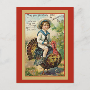 Vintage-Dankesgreetings Feiertagspostkarte
