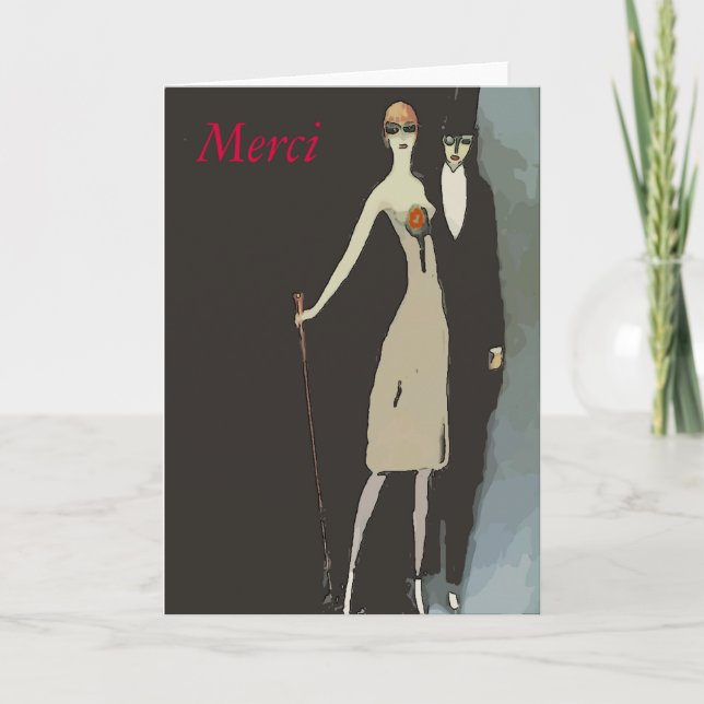 Vintage Dankeskarte (Vorderseite)