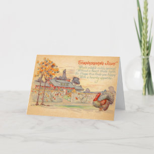 Vintage-Dankeskartengrüße Feiertagskarte