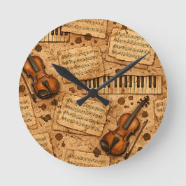 Vintage Dark Academia Ästhetik Muster Runde Wanduhr
