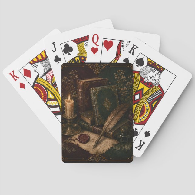 Vintage Dark Academia Spielkarten  (Rückseite)
