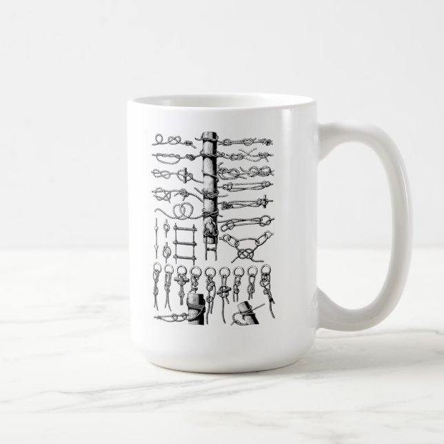 Vintage Darstellung der Nautischen Knochen Kaffeetasse (Rechts)
