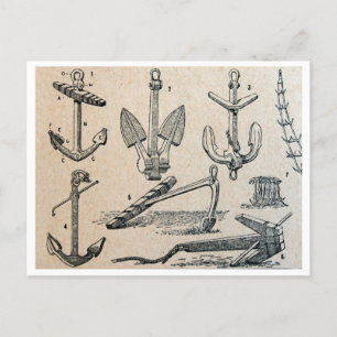 Vintage Darstellung der Schiffskarte Postkarte