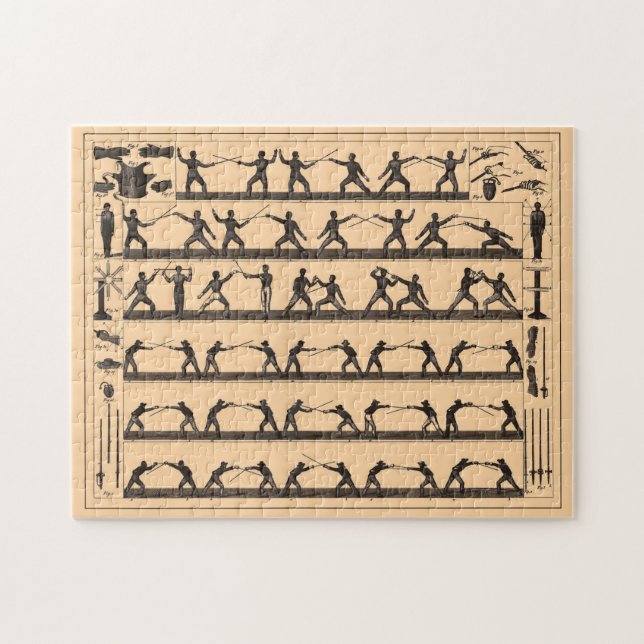 Vintage Darstellung der Schwertbildung (1907) (Horizontal)