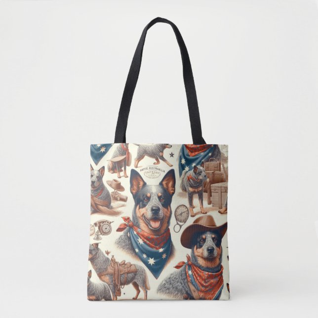 Vintage Darstellung des australischen Rinderhundes Tasche (Vorderseite)