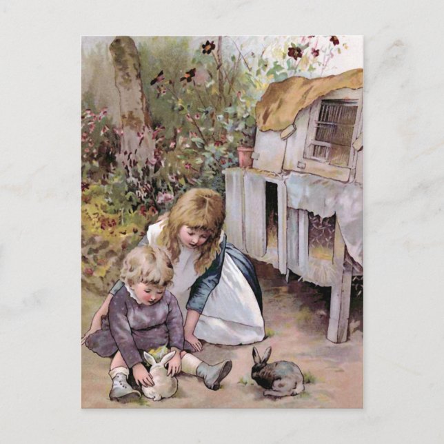 Vintage Darstellung des Hundes Postkarte (Vorderseite)
