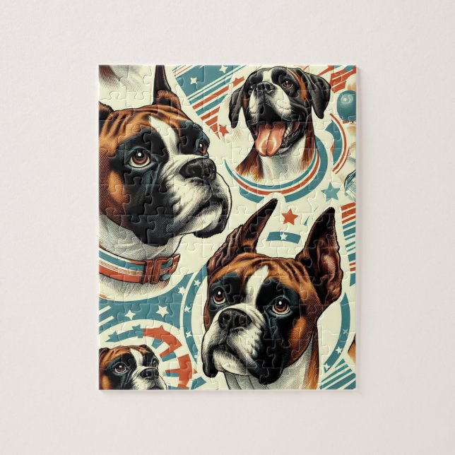 Vintage Darstellung des nahtlosen Boxerdogs (Vertikal)