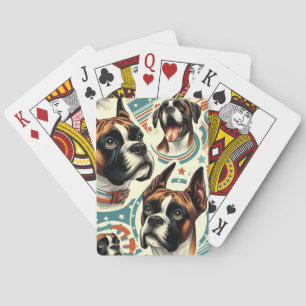 Vintage Darstellung des nahtlosen Boxerdogs Spielkarten