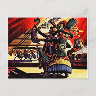Vintage Darstellung eines Stammestanzkollegs Postkarte