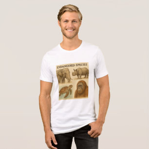 Vintage Darstellung gefährdeter Arten Tri-Blend Shirt