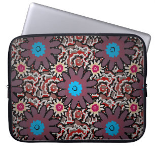 Vintage Darstellung. Volksstämmig lila, rot Laptopschutzhülle