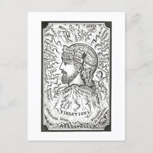 Vintage Darstellung von Aurarschwingungen Postkarte