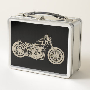 Vintage Darstellung von Motorrädern Metall Brotdose