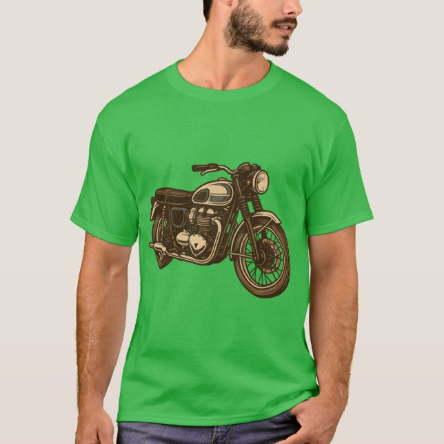 Vintage Darstellung von Motorrädern T-Shirt (Vorderseite)