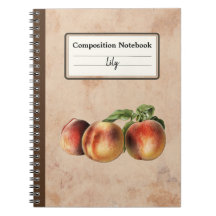 Vintage Darstellung von Pfirsichen Personalisiert 