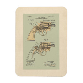 Vintage Darstellung von Revolverpatenten Magnet