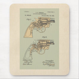 Vintage Darstellung von Revolverpatenten Mousepad