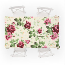 Vintage Darstellung von Rose auf neutraler Basis Tischdecke