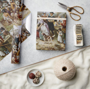 Vintage Das erste Erntedankfest 1621 Jean Ferris W Geschenkpapier
