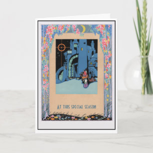 Vintage Deco 3 Könige Letterpress Weihnachtskarte Feiertagskarte