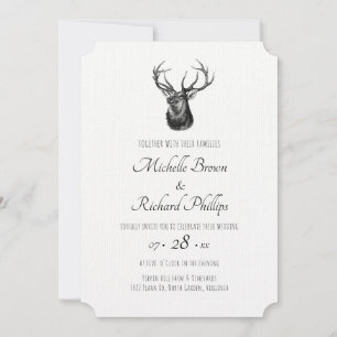 Vintage Deer Faire-part de mariage