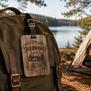 Vintage Deerwood Bootshaus  Gepäckanhänger