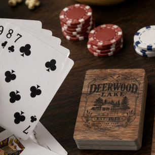 Vintage Deerwood Bootshaus Spielkarten