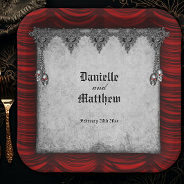 Vintage Dekadenz Altes Pergament gotische Hochzeit Pappteller