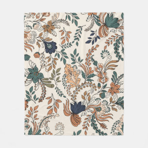 Vintage-Dekor Paisley nahtloses Muster klein  Fleecedecke