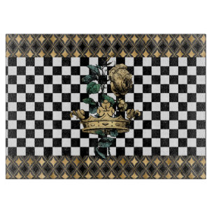 Vintage Dekorative Kronen und Rose Schneidebrett