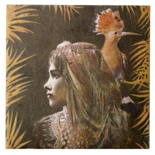 Vintage dekorative Mädchen-und Fliese