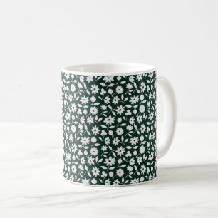 Vintage-Dekoratives dichtes Blumenmuster Kaffeetasse