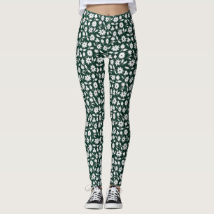 Vintage-Dekoratives dichtes Blumenmuster Leggings