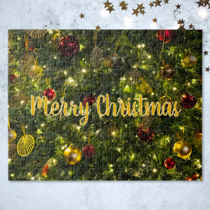 Vintage dekorierter Weihnachtsbaum Optionaler Text