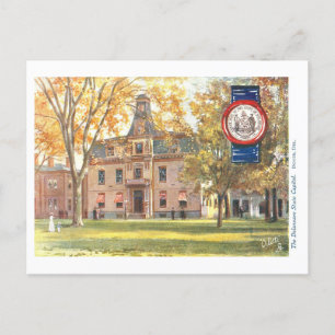 Vintage Delaware-Hauptstadt mit Siegel Postkarte